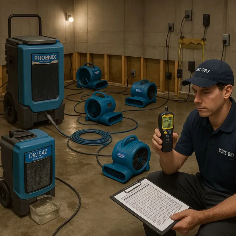 Structural Drying and Dehumidification process in Compton, CA